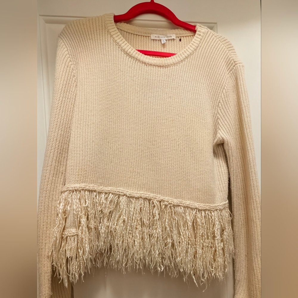 Endless Rose Cream Fringe Sweater